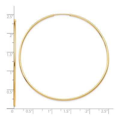 10K Yellow Gold 60mm Endless Tube Hoop Earrings – view 5