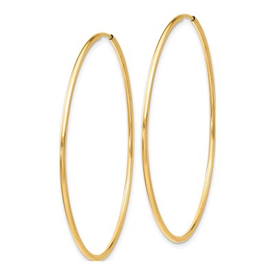 10K Yellow Gold 45mm Endless Tube Hoop Earrings – view 3