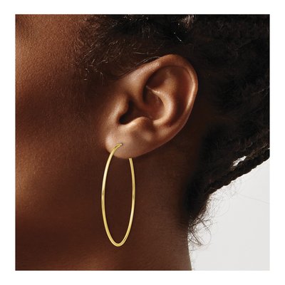 10K Yellow Gold 45mm Endless Tube Hoop Earrings – view 4