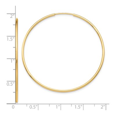 10K Yellow Gold 45mm Endless Tube Hoop Earrings – view 5