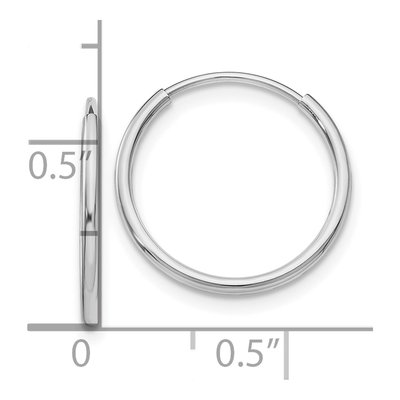 10K White Gold 16mm Endless Hoop Earrings – view 5