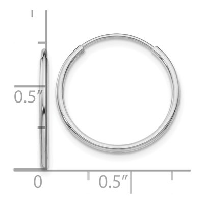 10K White Gold 20mm Endless Hoop Earrings – view 5