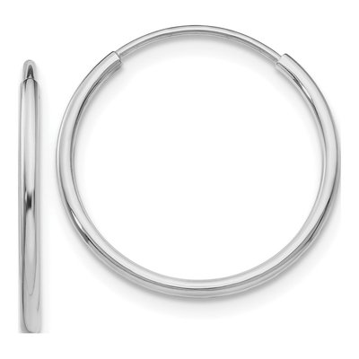 10K White Gold 20mm Endless Hoop Earrings