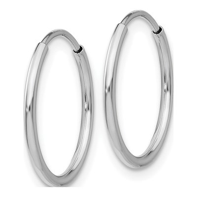 10K White Gold 25mm Endless Hoop Earrings – view 3