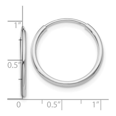 10K White Gold 25mm Endless Hoop Earrings – view 5