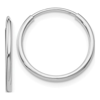 10K White Gold 25mm Endless Hoop Earrings