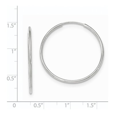 10K White Gold 30mm Endless Hoop Earrings – view 5