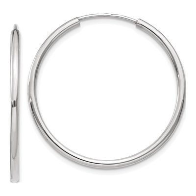 10K White Gold 30mm Endless Hoop Earrings