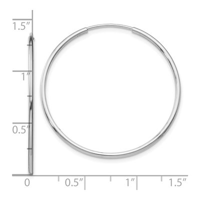 10K White Gold 35mm Endless Hoop Earrings – view 5