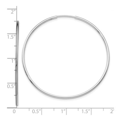 10K White Gold 45mm Endless Hoop Earrings – view 5