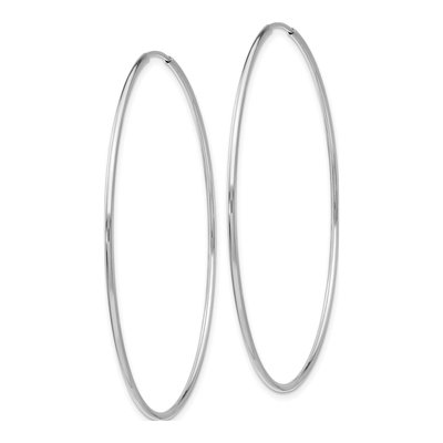 10K White Gold 55mm Endless Hoop Earrings – view 3