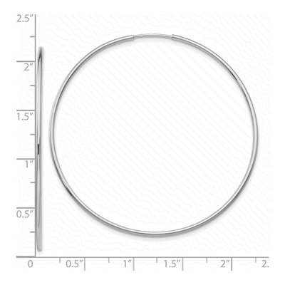 10K White Gold 55mm Endless Hoop Earrings – view 5