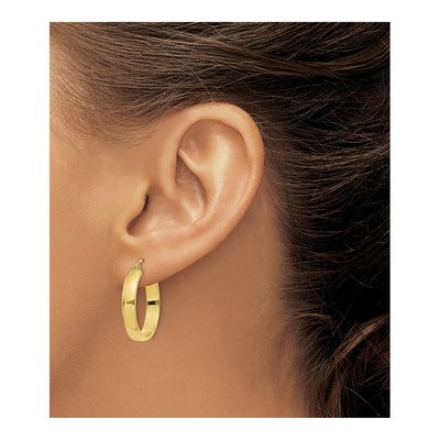10K Yellow Gold 26mm Hoop Earrings – view 4