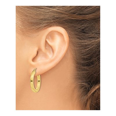 10K Yellow Gold 26mm Square Hoop Earrings – view 4