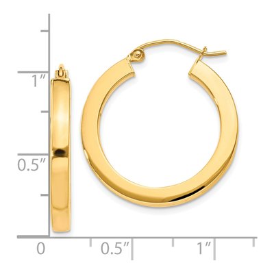 10K Yellow Gold 26mm Square Hoop Earrings – view 5