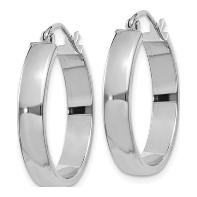 10K White Gold 26mm Hoop Earrings – view 3