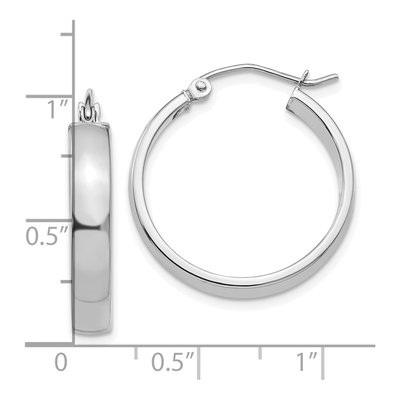 10K White Gold 26mm Hoop Earrings – view 5