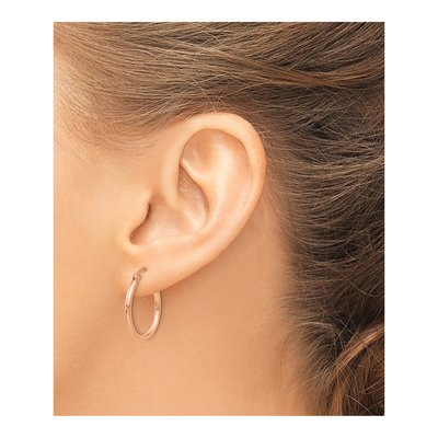 10K Rose Gold 20mm Tube Hoop Earrings – view 4