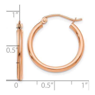 10K Rose Gold 20mm Tube Hoop Earrings – view 5