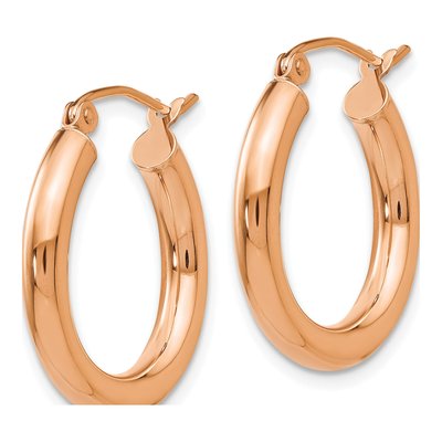 10K Rose Gold 20mm Hoop Earrings – view 3