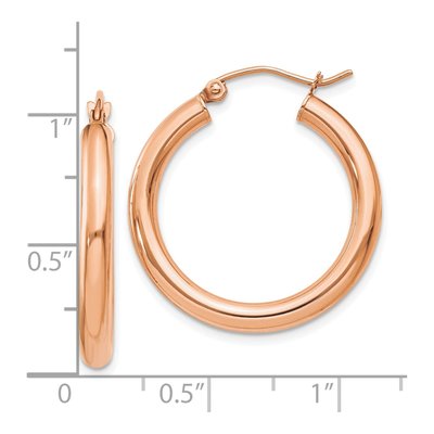 10K Rose Gold 25mm Hoop Earrings – view 5