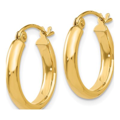 10K Yellow Gold 15mm Hoop Earrings – view 3