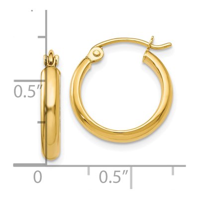 10K Yellow Gold 15mm Hoop Earrings – view 5