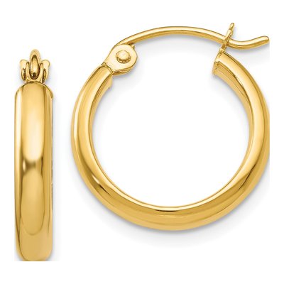 10K Yellow Gold 15mm Hoop Earrings