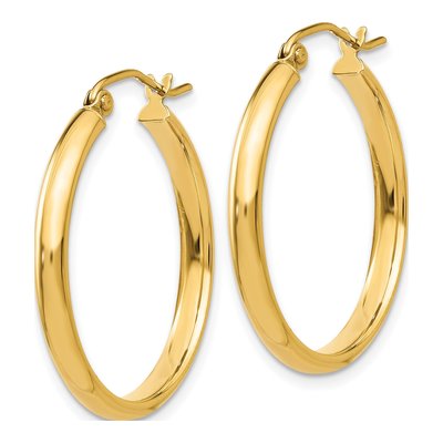 10K Yellow Gold 25mm Hoop Earrings – view 3
