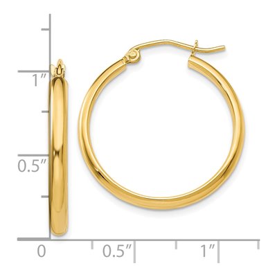 10K Yellow Gold 25mm Hoop Earrings – view 5