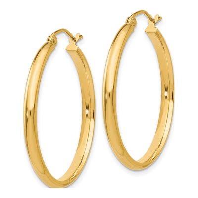 10K Yellow Gold 30mm Hoop Earrings – view 3