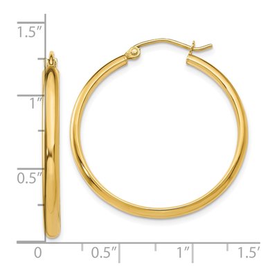 10K Yellow Gold 30mm Hoop Earrings – view 5