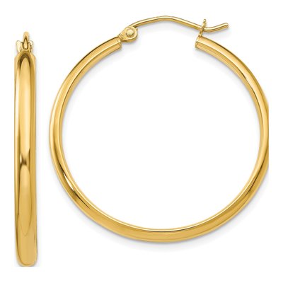 10K Yellow Gold 30mm Hoop Earrings