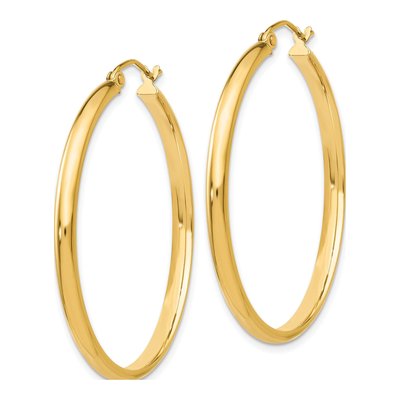10K Yellow Gold 37mm Hoop Earrings – view 3