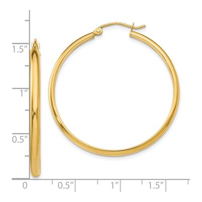 10K Yellow Gold 37mm Hoop Earrings – view 5