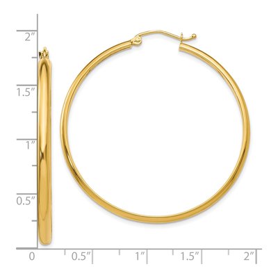 10K Yellow Gold 43mm Hoop Earrings – view 5