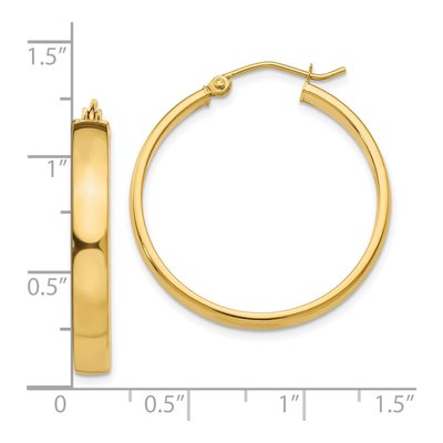10K Yellow Gold 28mm Hoop Earrings – view 5
