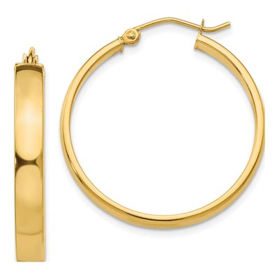 10K Yellow Gold 28mm Hoop Earrings