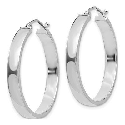 10K White Gold 28mm Hoop Earrings – view 3