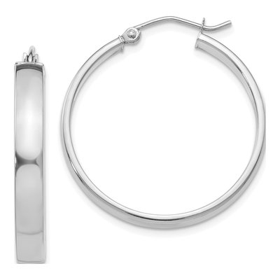 10K White Gold 28mm Hoop Earrings