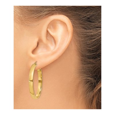 10K Yellow Gold 35mm Hoop Earrings – view 4