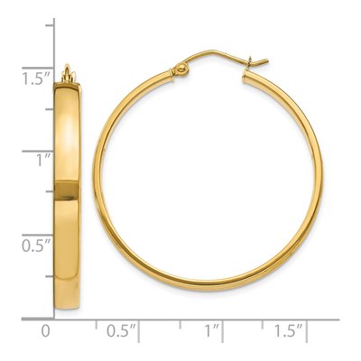 10K Yellow Gold 35mm Hoop Earrings – view 5