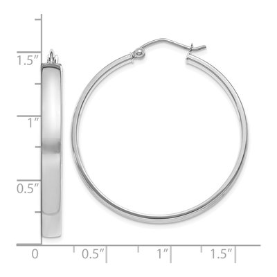 10K White Gold 35mm Hoop Earrings – view 5