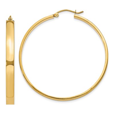 10K Yellow Gold 45mm Hoop Earrings