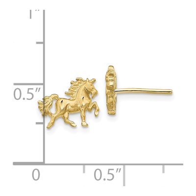 10K Yellow Gold Diamond-Cut Unicorn Stud Earrings – view 4
