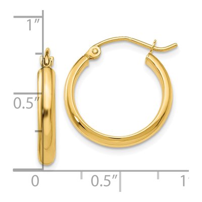 10K Yellow Gold 17mm Round Tube Hoop Earrings – view 5