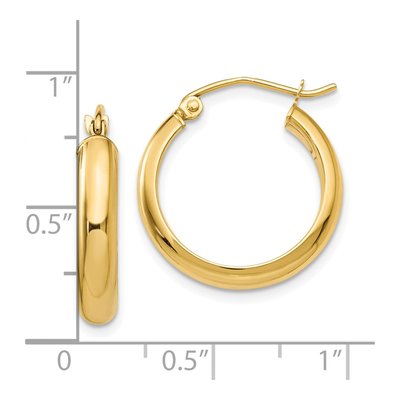 10K Yellow Gold 16mm Round Tube Hoop Earrings – view 5