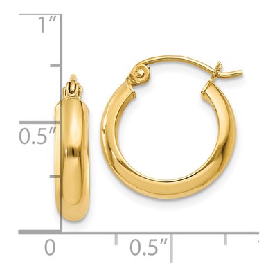 10K Yellow Gold Round Tube Hoop Earrings – view 5