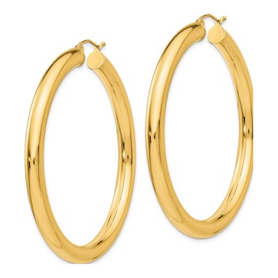 10K Yellow Gold 5mm Lightweight Hoop Earrings – view 3