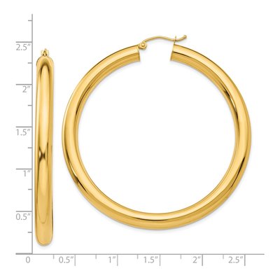 10K Yellow Gold 5mm Lightweight Hoop Earrings – view 5